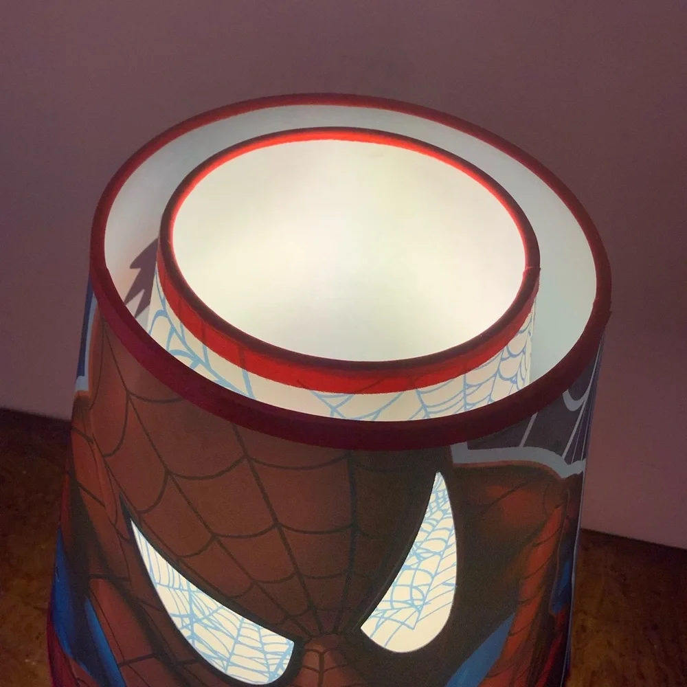 Spider-Man Lamp with 3 Dimensional Dual Layer Shade Cover -Marvel Table Lamp
